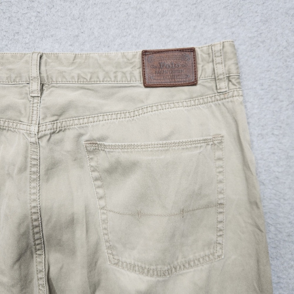 Polo Ralph Lauren Pants‎ 38x34 (Actual 38x32) Beige Chino Straight Canvas - Picture 3 of 13